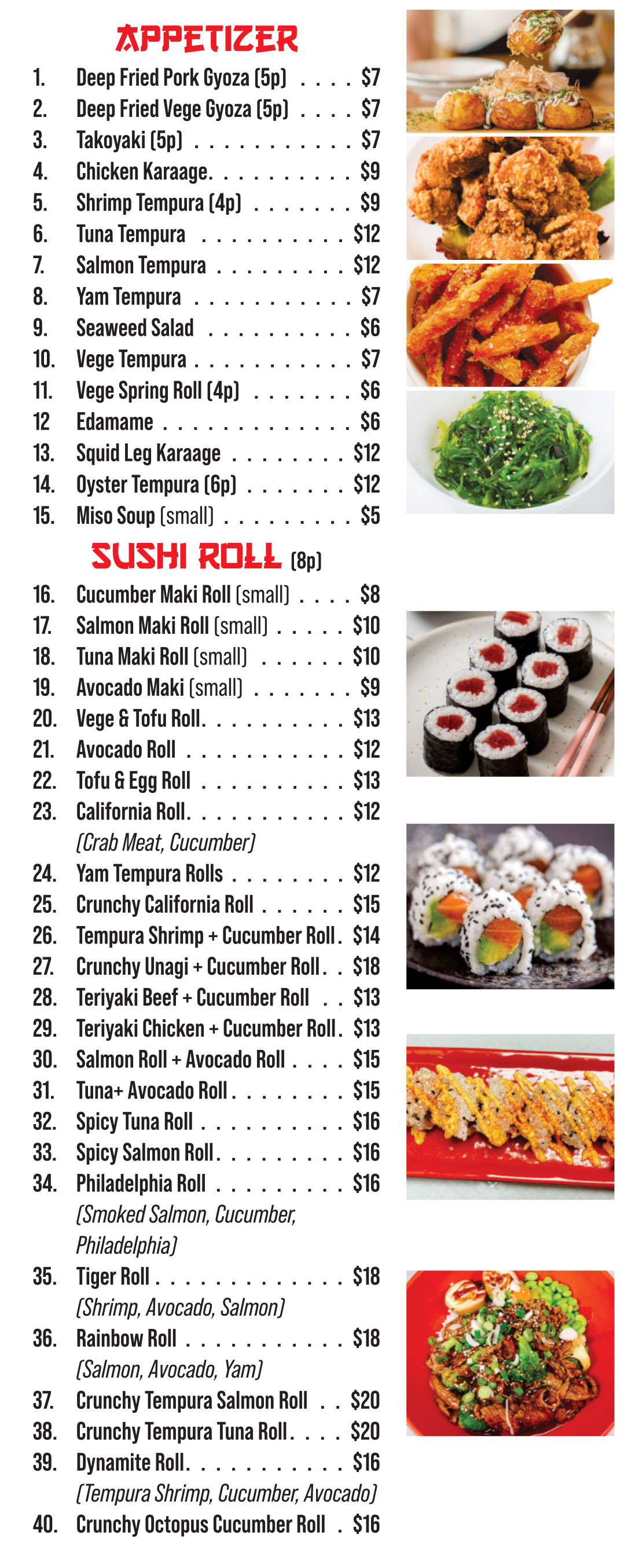 Menu Page 1
